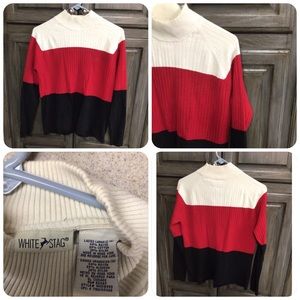 Sweater, white stag